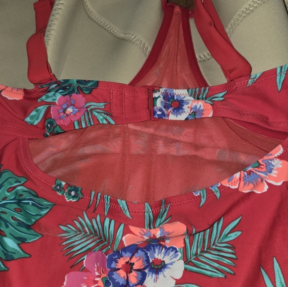 Old Navy 4X Red Hawaiian Tropical Floral Bathing Suit - Picture 6 of 9